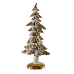 Χριστουγεννιάτικο δέντρο χρυσό/λευκό πολυεστερικό 17x9x38εκ.