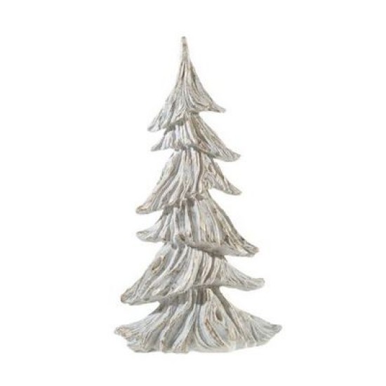 Χριστουγεννιάτικο δέντρο πολυεστερικό λευκό/χρυσό 14x6,5x25εκ.