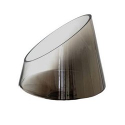 Κηροπήγιο χειροποίητο από φυσιτό γυαλί ασημί 16,4x17,5εκ.