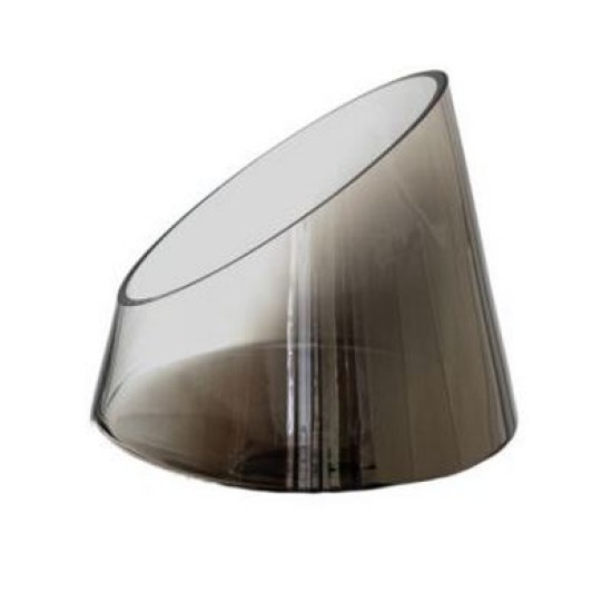 Κηροπήγιο χειροποίητο από φυσιτό γυαλί ασημί 16,4x17,5εκ.