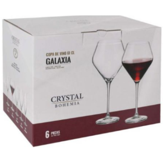 Σετ 6 ποτήρια κρασιού κρυστάλλινα 610ml Galaxia