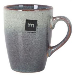 Κύπελο κεραμικό γκρι/καφέ 330ml «Melow»