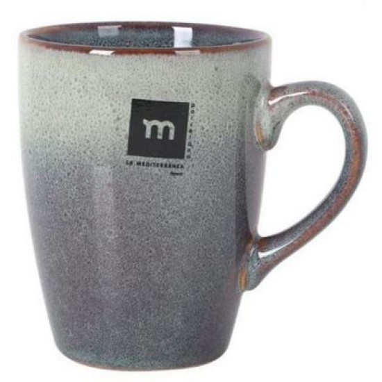 Κύπελο κεραμικό γκρι/καφέ 330ml «Melow»