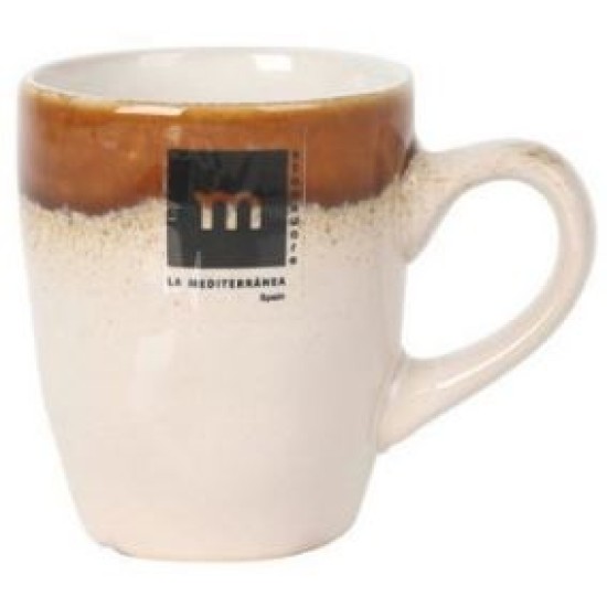 Κύπελο κεραμικό καφέ/λευκό 140ml «Fustam»