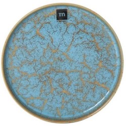 Πιάτο επίπεδο πορσελάνης μπλε/χρυσό 24,8x2,5εκ. «Scratch Blue»