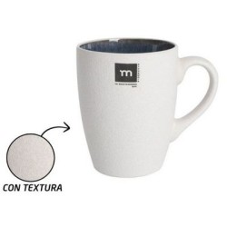 Κύπελο κεραμικό λευκό/μπλε 350ml «Savina»