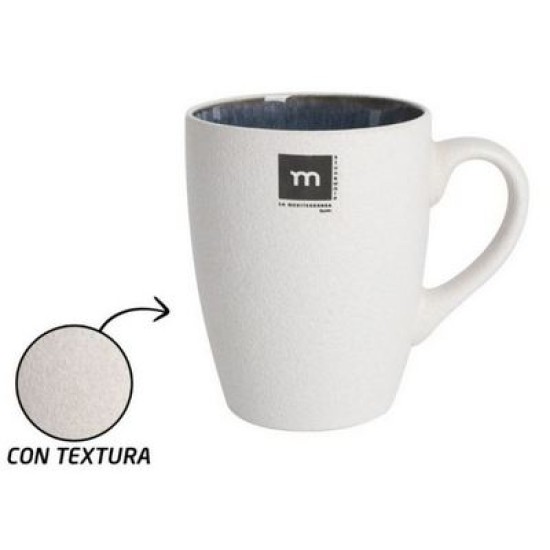 Κύπελο κεραμικό λευκό/μπλε 350ml «Savina»