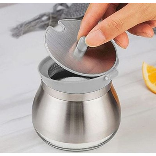 Βάζο για ζάχαρη/καφέ/καρυκεύματα γυαλί/πλαστικό/ανοξείδωτο 9x9εκ. 260ml