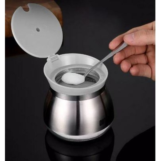 Βάζο για ζάχαρη/καφέ/καρυκεύματα γυαλί/πλαστικό/ανοξείδωτο 9x9εκ. 260ml