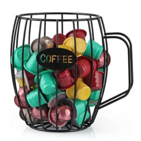 Βάση μεταλλική για κάψουλες μαύρη 13,5x12x18εκ.