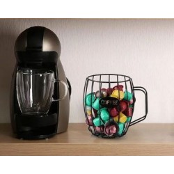 Βάση μεταλλική για κάψουλες μαύρη 13,5x12x18εκ.