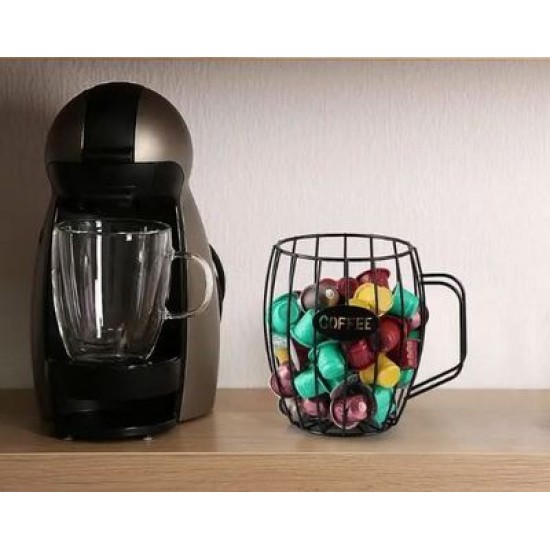 Βάση μεταλλική για κάψουλες μαύρη 13,5x12x18εκ.