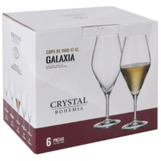 Σετ 6 ποτήρια κρασιού κρυστάλλινα 470ml Galaxia