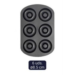 Φόρμα για ντόνατς αντικολλητική 6 θέσεων Φ8,5εκ. 32x21x2,3εκ.