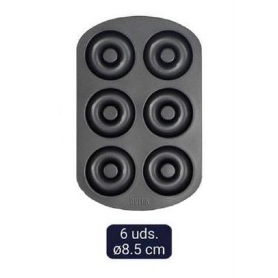 Φόρμα για ντόνατς αντικολλητική 6 θέσεων Φ8,5εκ. 32x21x2,3εκ.