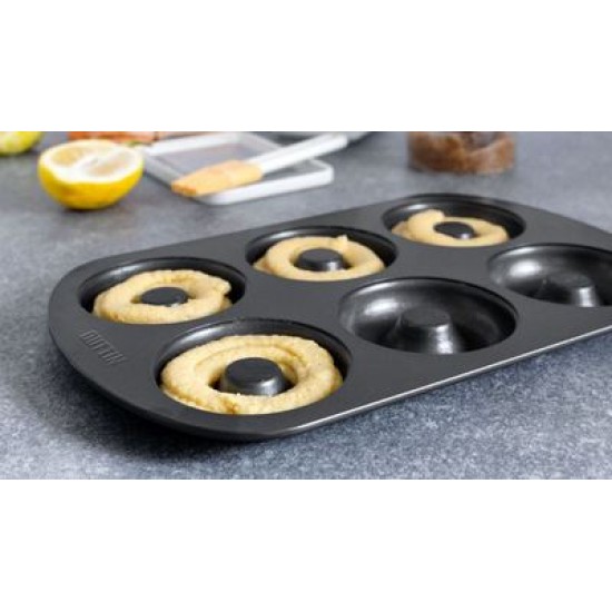 Φόρμα για ντόνατς αντικολλητική 6 θέσεων Φ8,5εκ. 32x21x2,3εκ.