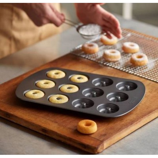 Φόρμα για ντόνατς αντικολλητική 12 θέσεων Φ4,5εκ. 26,5x18x2εκ.
