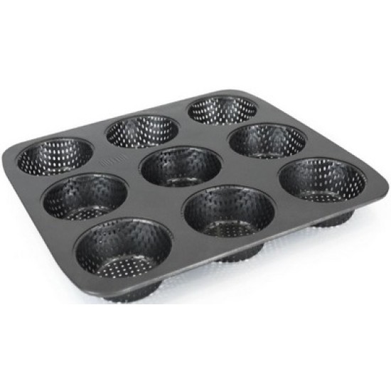 Φόρμα τάρτας διάτρητη αντικολλητική 12 θέσεων 29x22x3,2εκ.