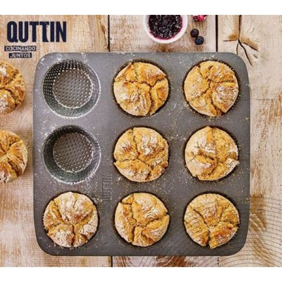 Φόρμα τάρτας διάτρητη αντικολλητική 9 θέσεων 32x30x3,2εκ.