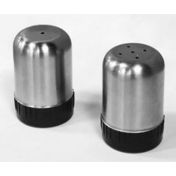 Σετ 2 δοχεία αλάτι/πιπέρι ανοξείδωτο/ πλαστικό 3,5x5,5εκ.