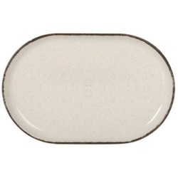 Πιατέλα κεραμική καφέ/κρεμ 20x13x2εκ. «Anllo»