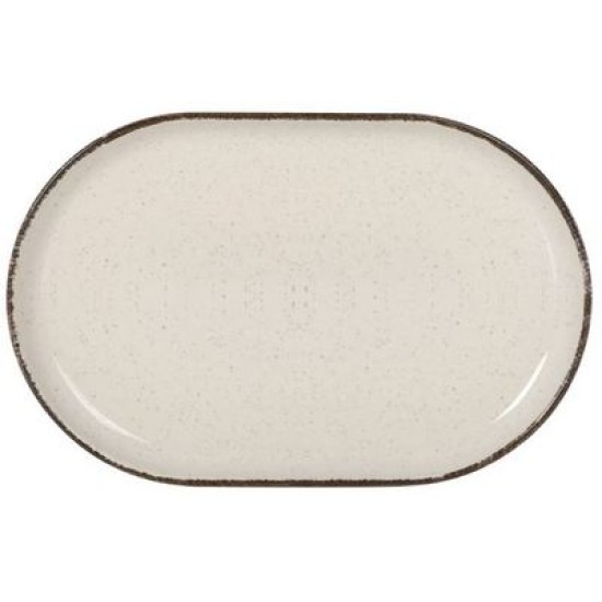 Πιατέλα κεραμική καφέ/κρεμ 20x13x2εκ. «Anllo»