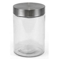Βάζο αποθήκευσης τροφίμων γυαλί/μέταλλο 11x12εκ. 830ml