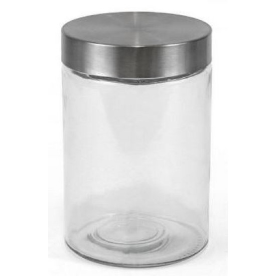Βάζο αποθήκευσης τροφίμων γυαλί/μέταλλο 11x12εκ. 830ml