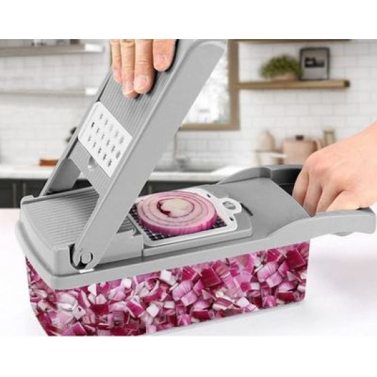 Τρίφτης μαντολίνο πλαστικό ABS με κάδο, πιάστρα 7 λεπίδες, αυγοδιαχωριστή, βουρτσάκι