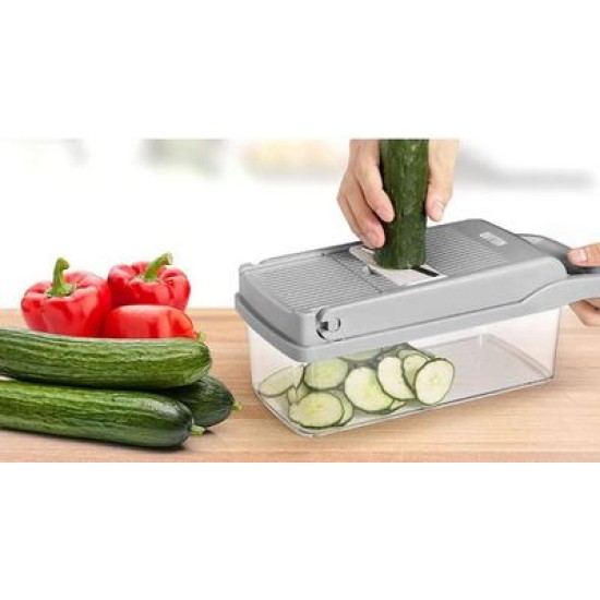 Τρίφτης μαντολίνο πλαστικό ABS με κάδο, πιάστρα 7 λεπίδες, αυγοδιαχωριστή, βουρτσάκι