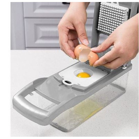 Τρίφτης μαντολίνο πλαστικό ABS με κάδο, πιάστρα 7 λεπίδες, αυγοδιαχωριστή, βουρτσάκι