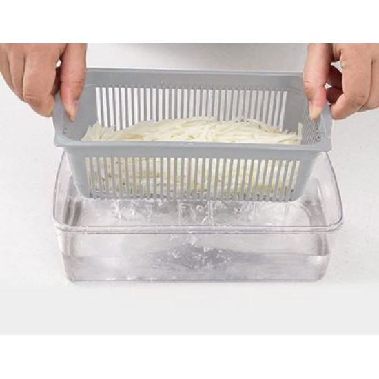 Τρίφτης μαντολίνο πλαστικό ABS με κάδο, πιάστρα 7 λεπίδες, αυγοδιαχωριστή, βουρτσάκι