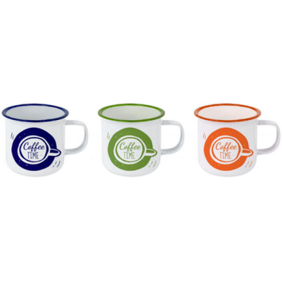 Φλυτζάνι καφέ επισμαλτωμένο 100ml 3 χρώματα