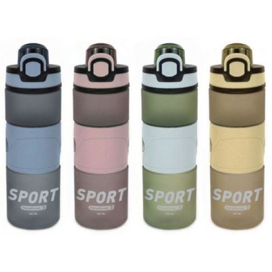 Μπουκάλι σπορ με στόμιο πλαστικό 4 χρώματα 500ml