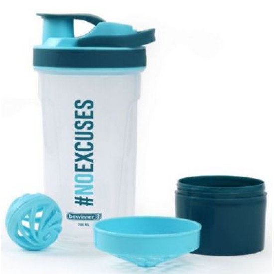 Μπουκάλι σπορ με στόμιο και αναδευτήρα πλαστικό 3 χρώματα 700ml