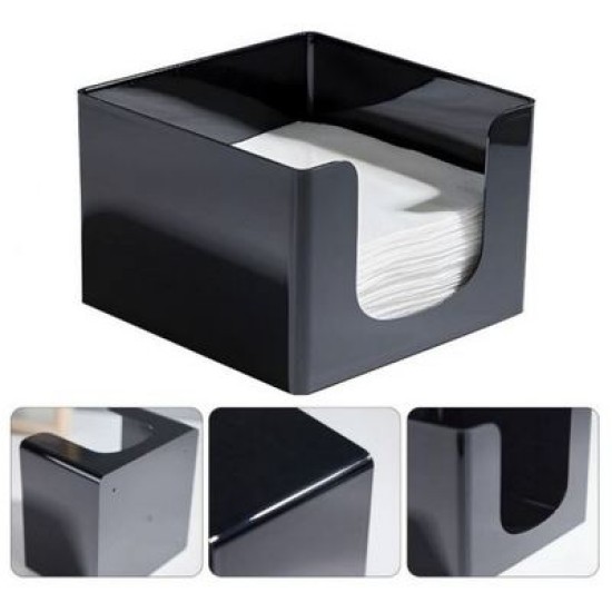 Χαρτοπετσετοθήκη πλαστική μαύρη 12,8x12,8x8εκ.
