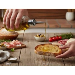 Φιάλη με κεραστήρι γυαλί/ανοξείδωτο/πλαστικό 2 σχέδια 200ml