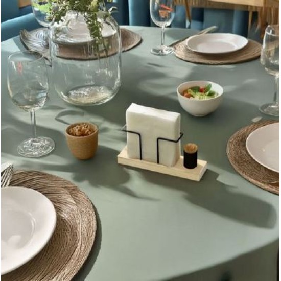 Βάση για χειροπετσέτες με θήκη για οδοντογλυφίδες μέταλλο/ξύλο 20x5,5x8εκ.