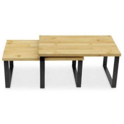 Σετ 2 ραφιέρες μέταλλο/ξύλο 2 χρώματα 30x18,5x13,5εκ./32x19,5x15,5εκ.