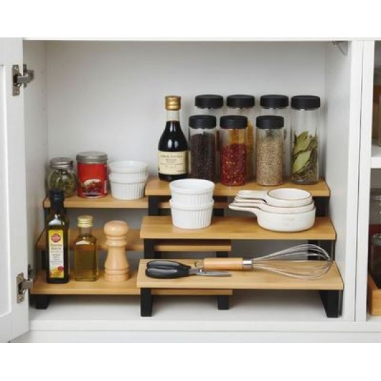 Σετ 2 ραφιέρες 3 επιπέδων μέταλλο/ξύλο 2 χρώματα 30x22,8x10,3εκ./30x24,5x12,3εκ.