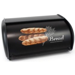 Ψωμιέρα μεταλλική μαύρη με σχέδιο 34,5x23x14,5εκ.