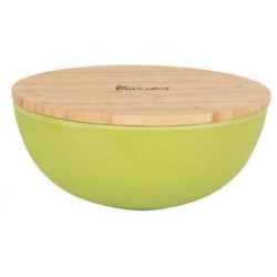 Μπωλ μελαμίνης με καπάκι ξύλινο 18,9x8,5εκ.