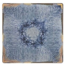 Πιάτο κεραμικό τετράγωνο μπλε/καφέ 24x24εκ. «Aelia»