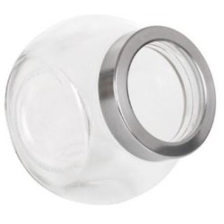 Βάζο αποθήκευσης τροφίμων γυαλί/μέταλλο 10x8x10εκ. 450ml