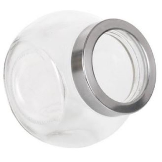 Βάζο αποθήκευσης τροφίμων γυαλί/μέταλλο 16x12x16,5εκ. 1.5L