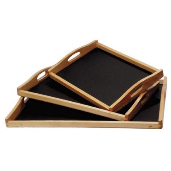 Δίσκος σερβιρίσματος ξύλινος με χειρολαβές 60x40εκ.