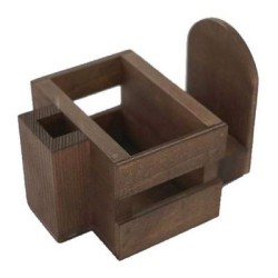 Βάση ξύλινη 4 θέσεων καφέ 10x15x10εκ.