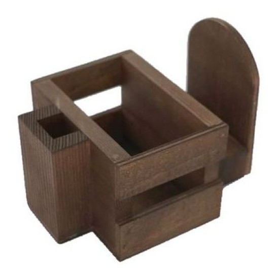 Βάση ξύλινη 4 θέσεων καφέ 10x15x10εκ.