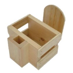 Βάση ξύλινη 4 θέσεων φυσικό 10x15x10εκ.