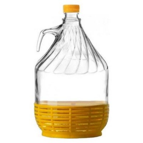 Νταμιτζάνα γυάλινη Φ35χιλ. 5L Demijohn Flint (συσκευασία)